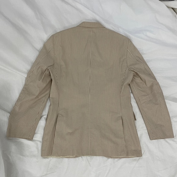 Vintage POLO by Ralph Lauren Tan Seersucker 2-Pc Suit Size 38R. Made in Italy. - Picture 2 of 14